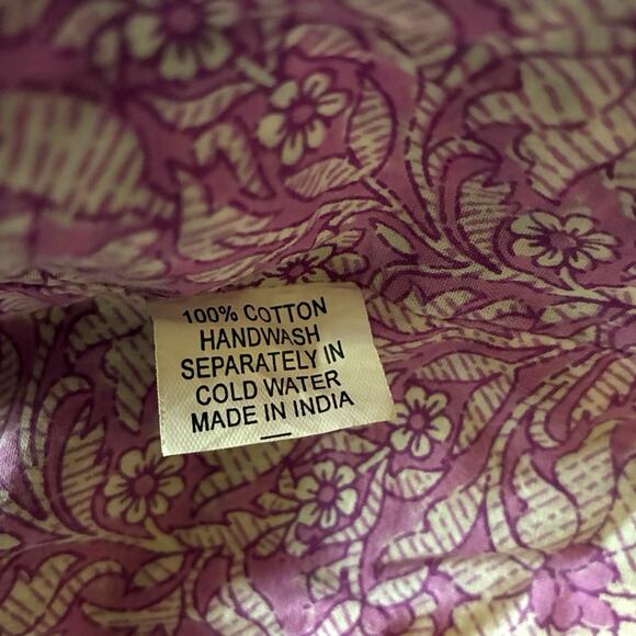 Patchwork Floral Boho Cotton Tie Robe w/Pockets Made In India Small/Medium - Picture 4 of 10